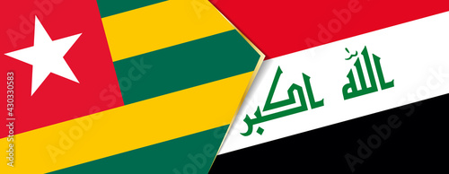 Togo and Iraq flags, two vector flags.