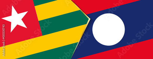 Togo and Laos flags, two vector flags.