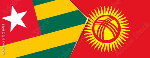 Togo and Kyrgyzstan flags, two vector flags.
