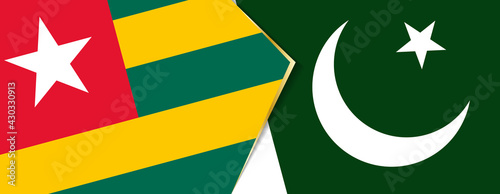 Togo and Pakistan flags, two vector flags.