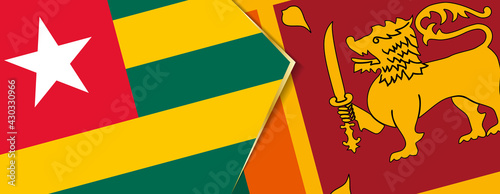 Togo and Sri Lanka flags, two vector flags.