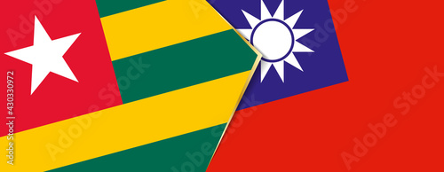 Togo and Taiwan flags, two vector flags.