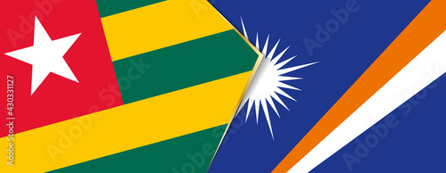 Togo and Marshall Islands flags, two vector flags.