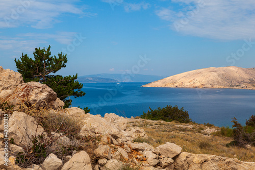 Fototapeta Naklejka Na Ścianę i Meble -  View of the Stara Baska coast during the summer time, Krk island