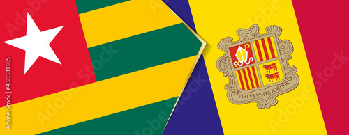 Togo and Andorra flags, two vector flags.