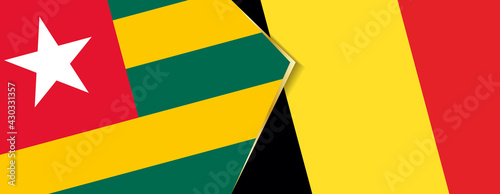 Togo and Belgium flags, two vector flags.