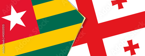Togo and Georgia flags, two vector flags.