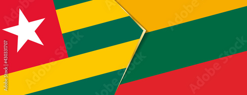 Togo and Lithuania flags, two vector flags.