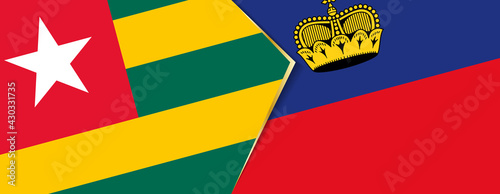 Togo and Liechtenstein flags, two vector flags.