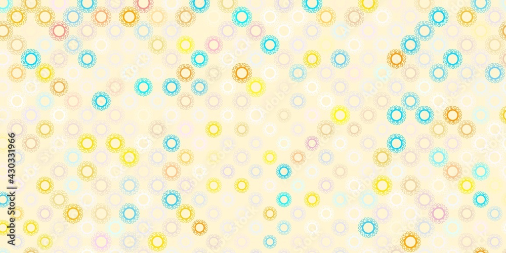 Light blue, yellow vector texture with disease symbols. Light blue, yellow vector texture with disease symbols.