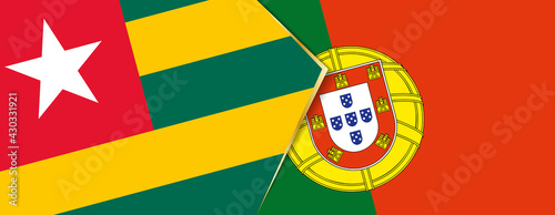 Togo and Portugal flags, two vector flags.
