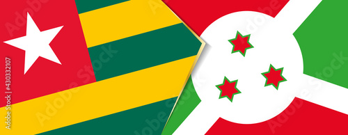Togo and Burundi flags, two vector flags.
