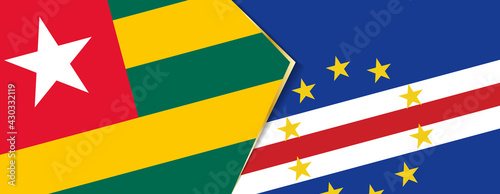 Togo and Cape Verde flags, two vector flags.