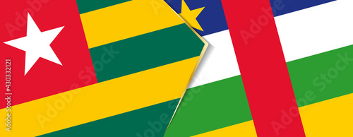 Togo and Central African Republic flags, two vector flags.