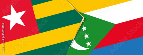 Togo and Comoros flags, two vector flags.