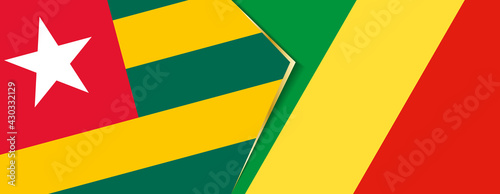 Togo and Congo flags, two vector flags.