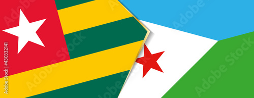 Togo and Djibouti flags, two vector flags.