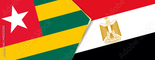 Togo and Egypt flags, two vector flags.