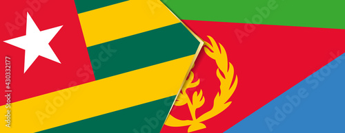 Togo and Eritrea flags, two vector flags.