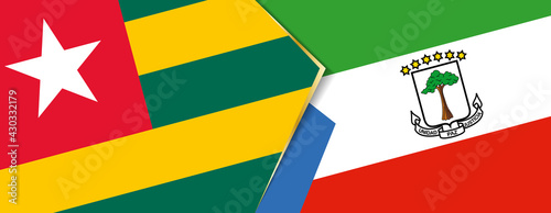 Togo and Equatorial Guinea flags, two vector flags.