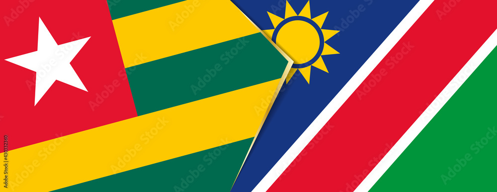 Togo and Namibia flags, two vector flags.