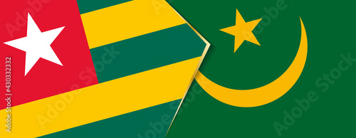 Togo and Mauritania flags, two vector flags.