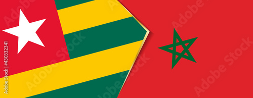 Togo and Morocco flags, two vector flags.