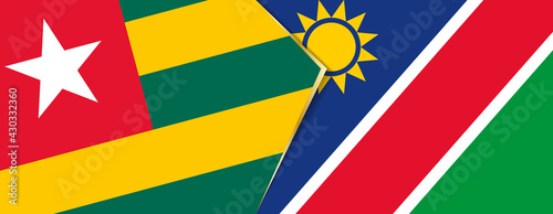 Togo and Namibia flags, two vector flags.