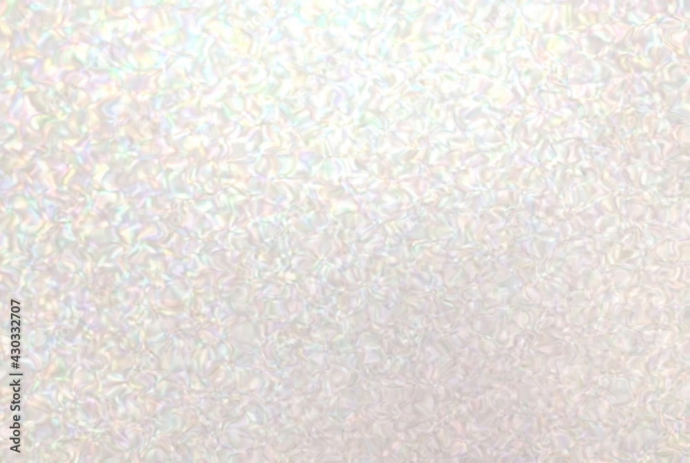 Fototapeta premium Glistening white textured background with hologram formless curls pattern.