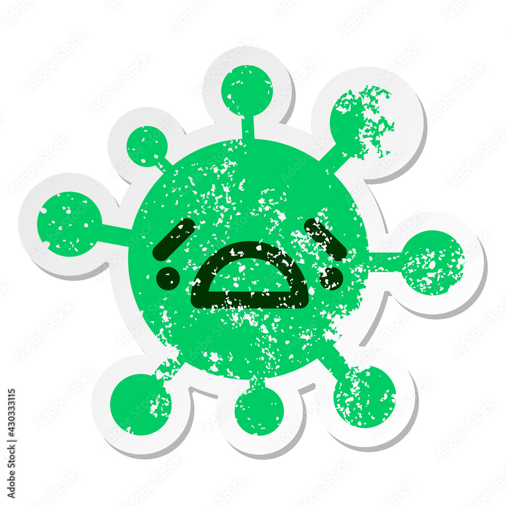 unhappy virus distressed sticker unhappy virus distressed sticker