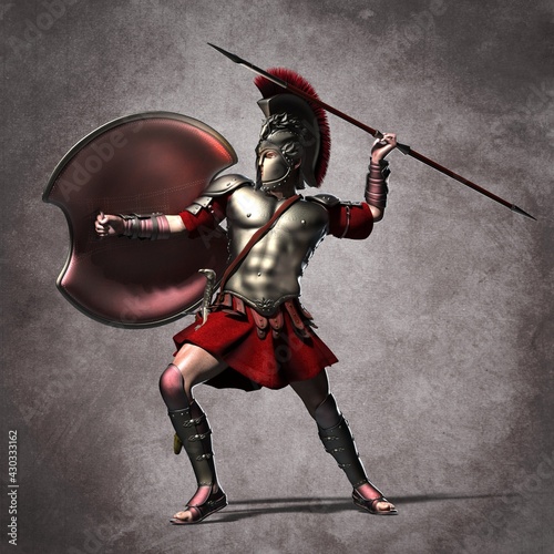 The Spartan warrior. 3d illustration