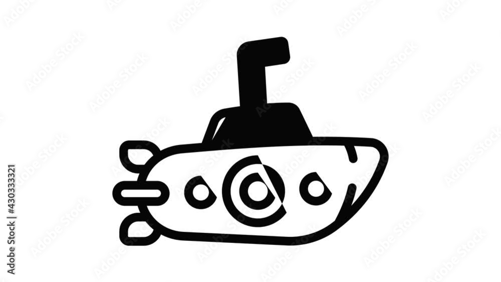 Periscope submarine icon animation outline best object on white background Periscope submarine icon animation outline best object on white background