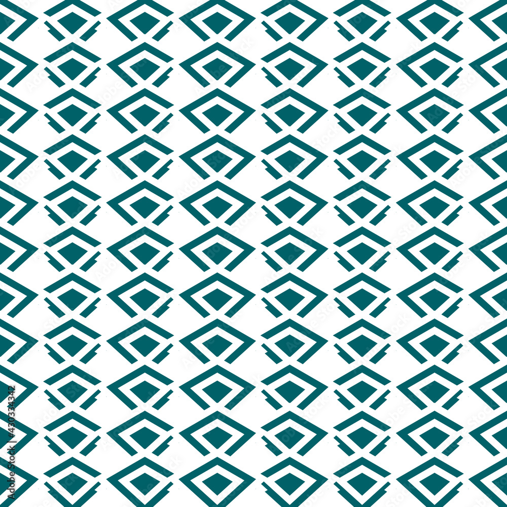 geometric green seamless pattern with white background