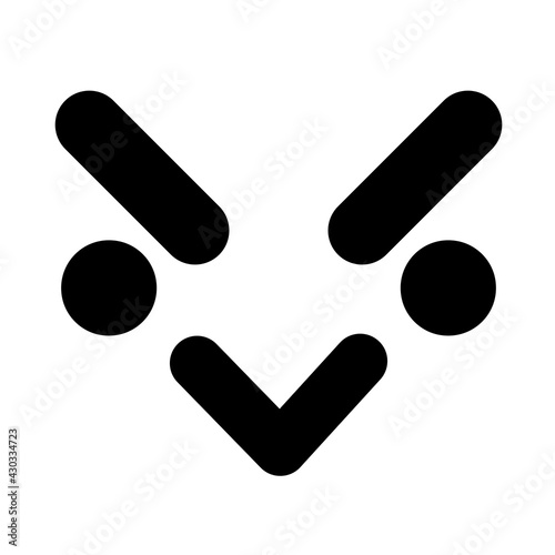 simple annoyed bird face icon