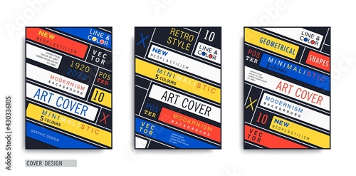 Modern covers template. Geometric composition in a trendy style of abstraction art. Neoplasticism vector design.