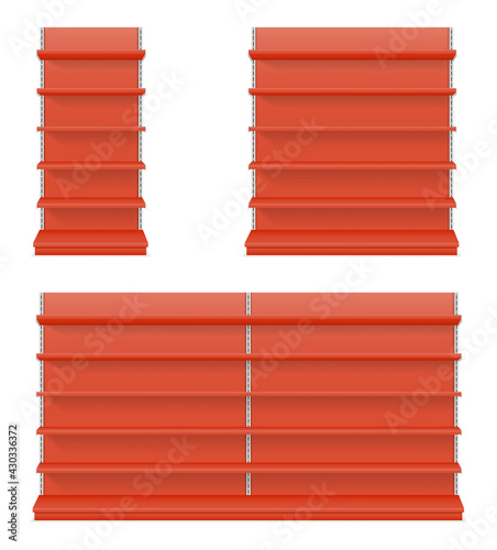 shop shelves racks for selling goods in a store vector illustration
