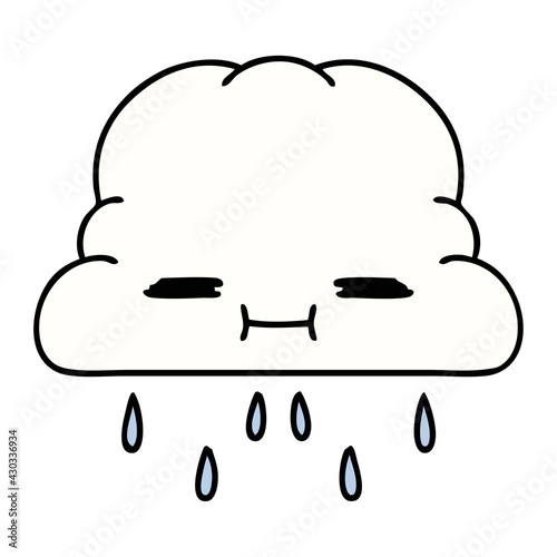 raining cloud with face