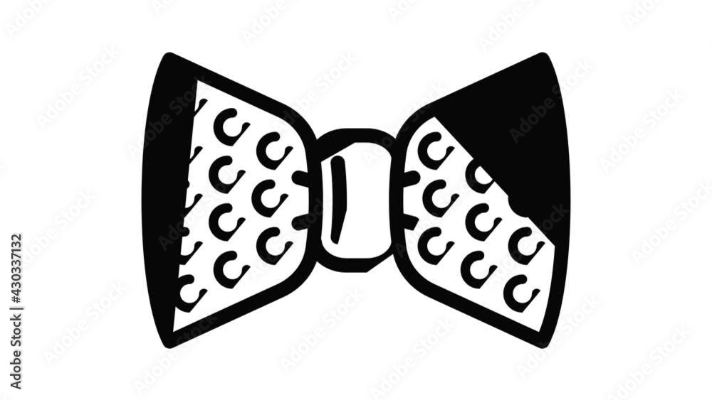 Dotted bow tie icon animation outline best object on white background Dotted bow tie icon animation outline best object on white background