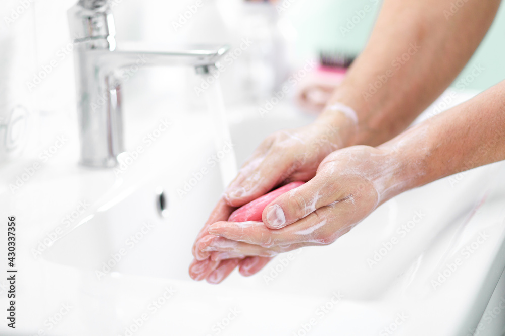 thorough hand washing with soap and water to prevent coronavirus - Image