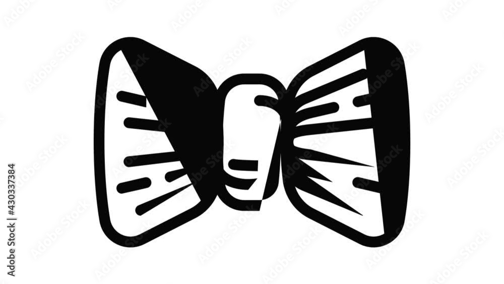 Textile bow tie icon animation outline best object on white background Textile bow tie icon animation outline best object on white background