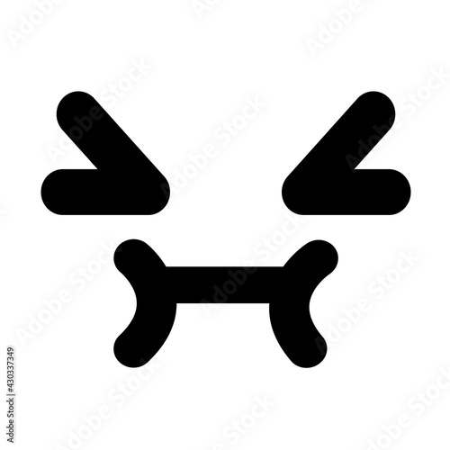simple annoyed face icon
