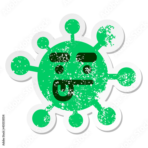 concentrating virus distressed sticker