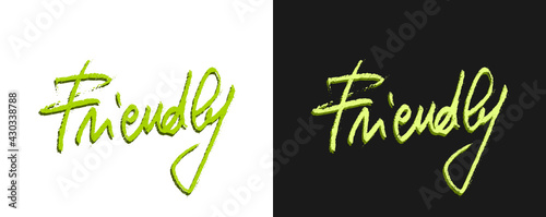 Scritta artistica " Friendly " vettoriale