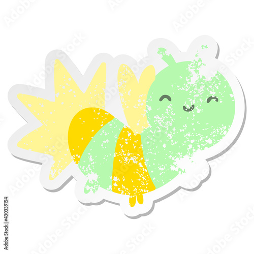 cute cartoon glow bug grunge sticker