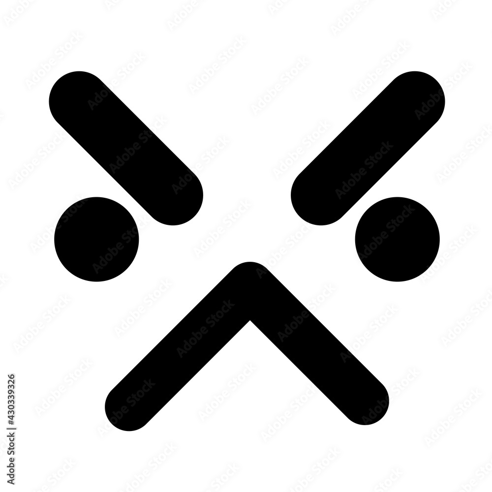 simple annoyed face icon