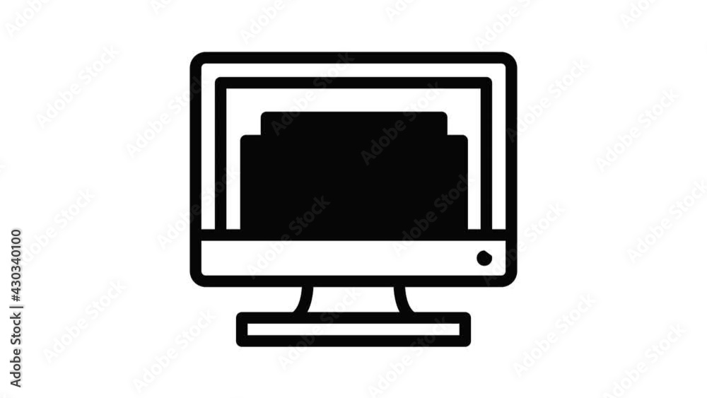 Computer internet book icon animation outline best object on white background Computer internet book icon animation outline best object on white background