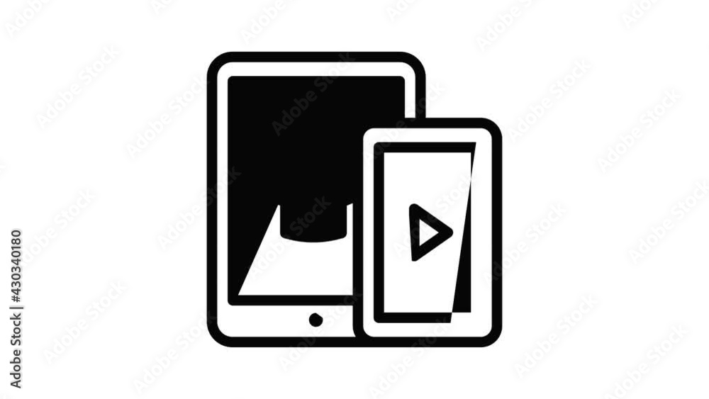 Gadgets icon animation outline best object on white background Gadgets icon animation outline best object on white background