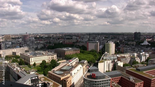 Long Aerial view over Berlin near Podsdamer Platz, Germany. photo