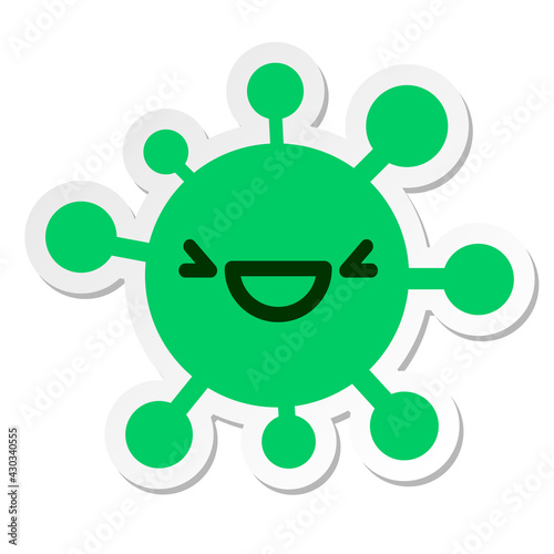 laughing mean virus sticker