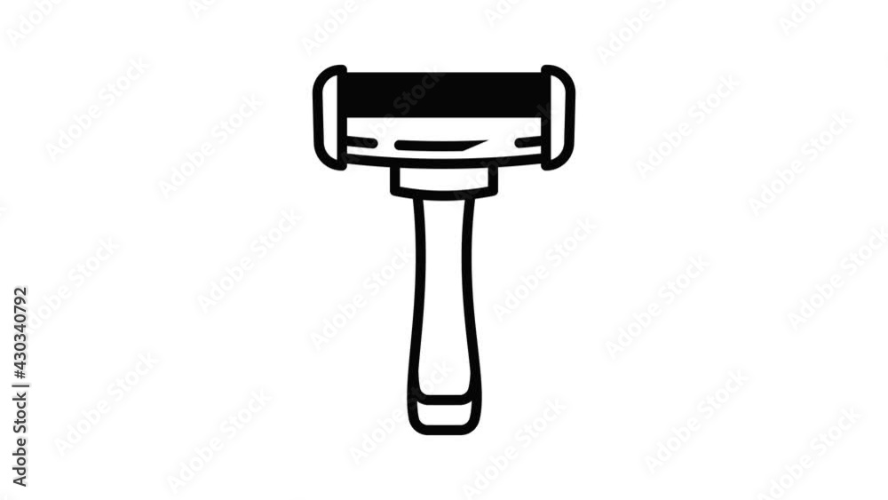 Plastic razor icon animation outline best object on white background Plastic razor icon animation outline best object on white background